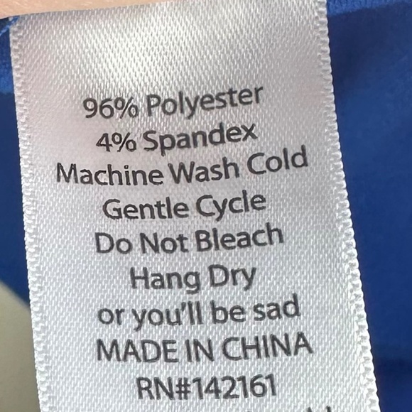 LulaRoe Irma Top Tunic Shirt Tee Sz 3XL 3X 22 24 Cobalt Royal Blue Solid Flowy - Picture 5 of 5